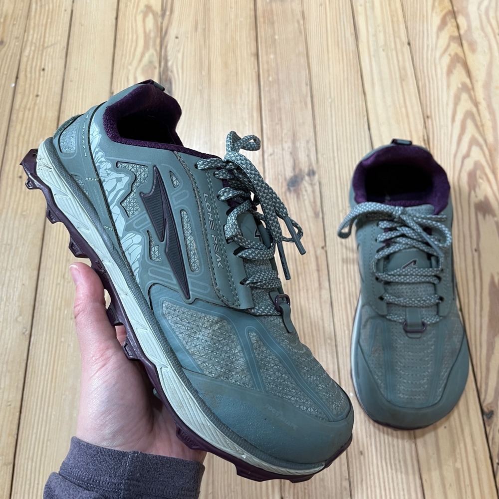 Altra Lone Peak 4 Trail Running Shoes Womens 8.5 Teal Purple Hiking ALW1855L224